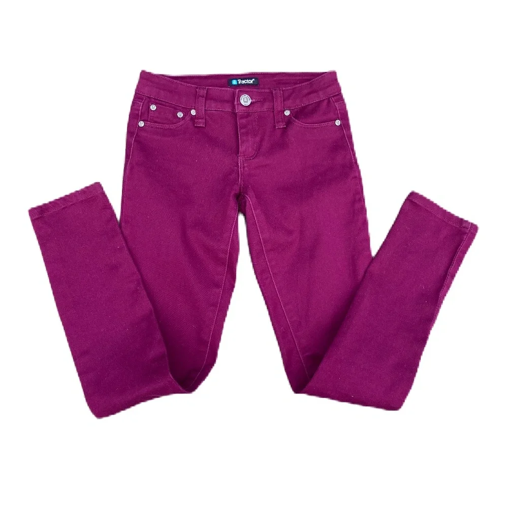 Tractor jeans skinny jeggings burgundy girl's size 10